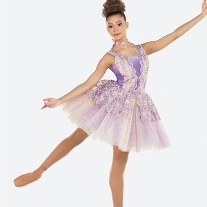 Purple and Gold Kids Ballet Costume